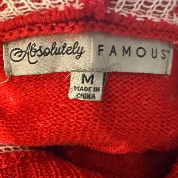 Santa Claws Cat Ugly Christmas Sweater Hoodie Red Sequin Holiday Knit Medium - Picture 7 of 10